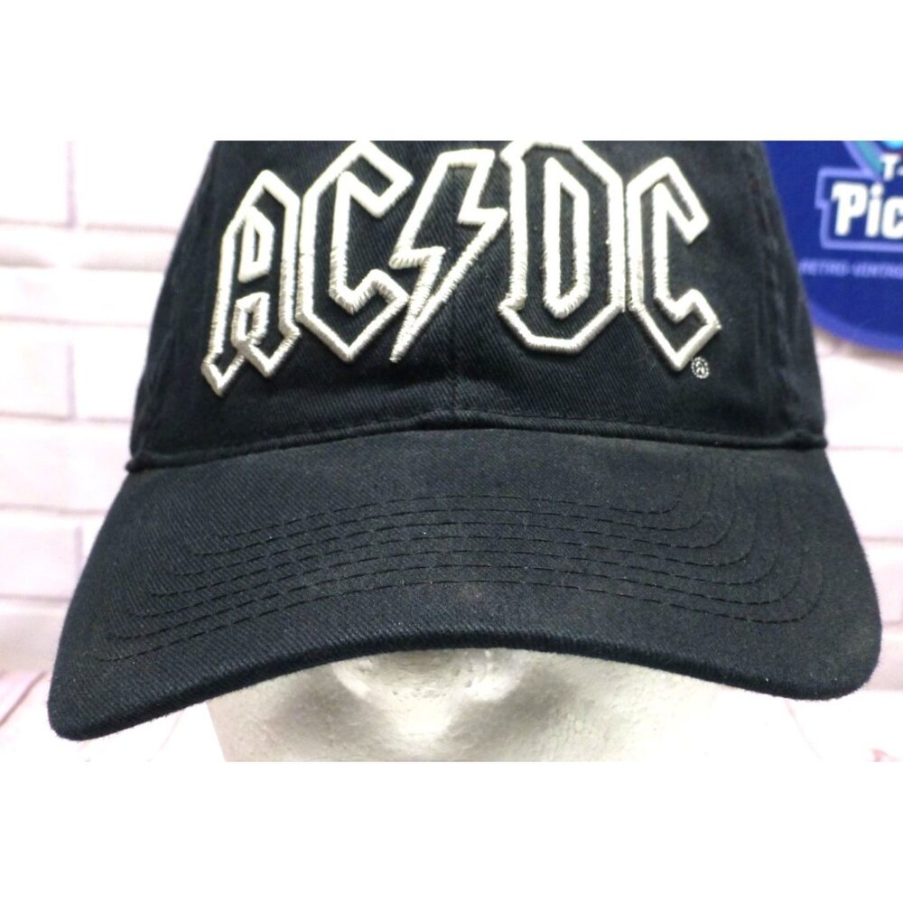 AC/DC Thunderstruck Black Cotton Hat Adjustable One Size Rock Band Logo Cap